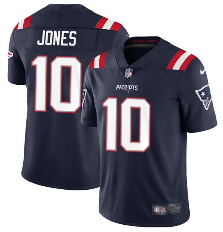 Men's New England Patriots #10 Mac Jones 2021 Navy Vapor Untouchable Limited Stitched NFL Jersey
